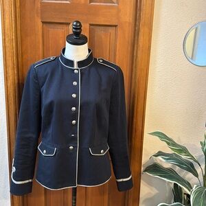 Lauren Ralph Lauren Dark Blue Blazer with Metallic Trim